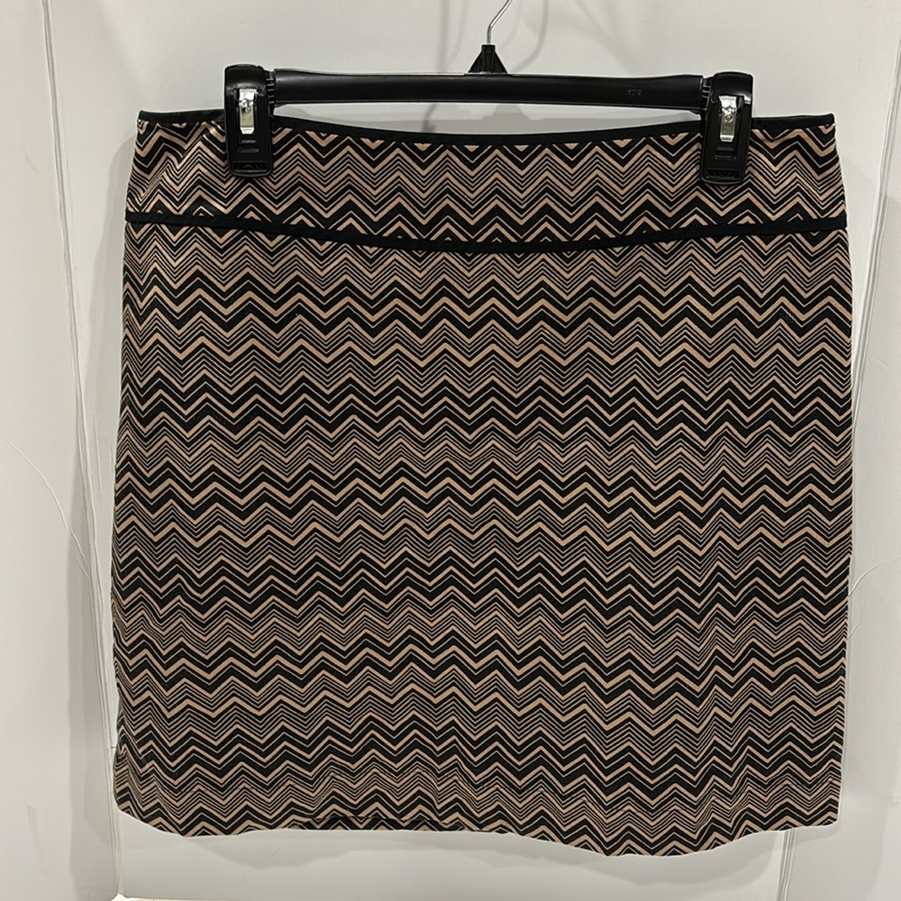 Ann Taylor LOFT A-Line Geometric Chevron Fully Lined Pencil Work Casual Skirt